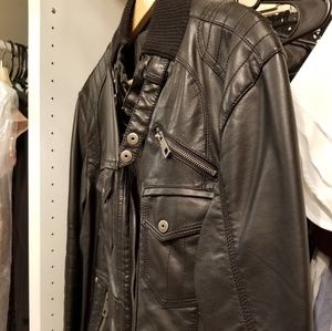 Black leather like jacket